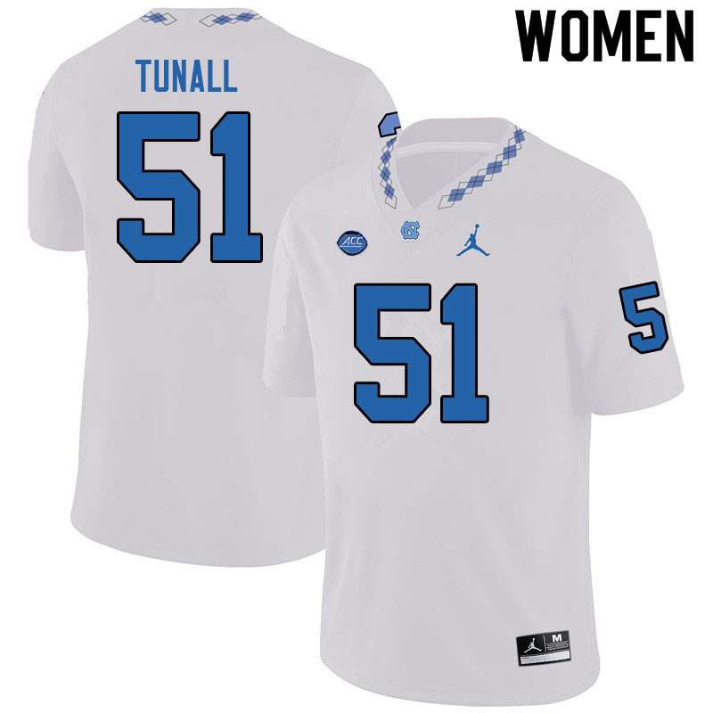 Jordan Brand Women #51 Wyatt Tunall North Carolina Tar Heels College Football Jerseys Sale-White